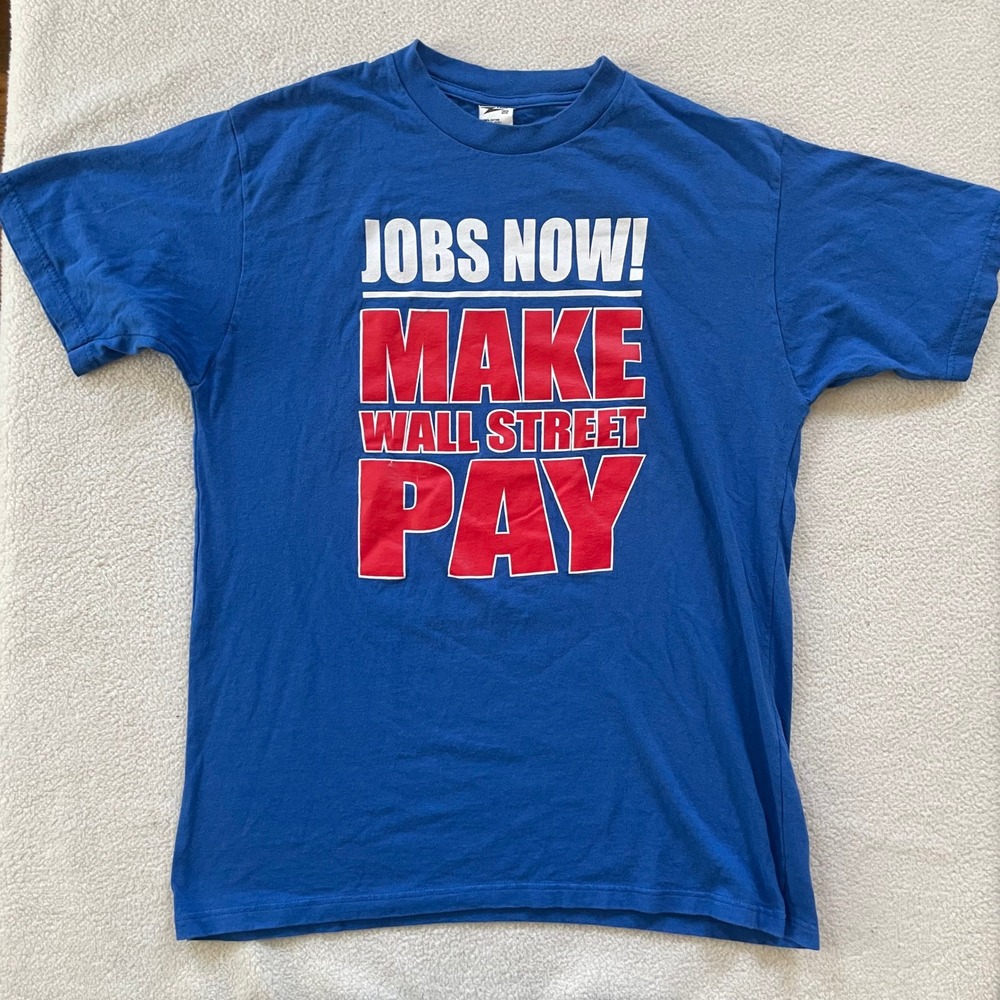 Vintage Union Line Mens Large T-Shirt Blue National Peoples Action NPA USA Made